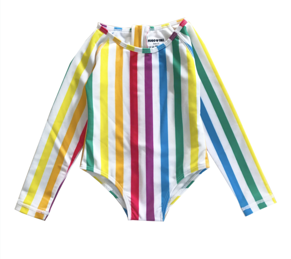 Kids Hugo Loves Tiki Surf Onesie - Rainbow Stripe Kids Hugo Loves Tiki Surf Onesie - Rainbow Stripe
