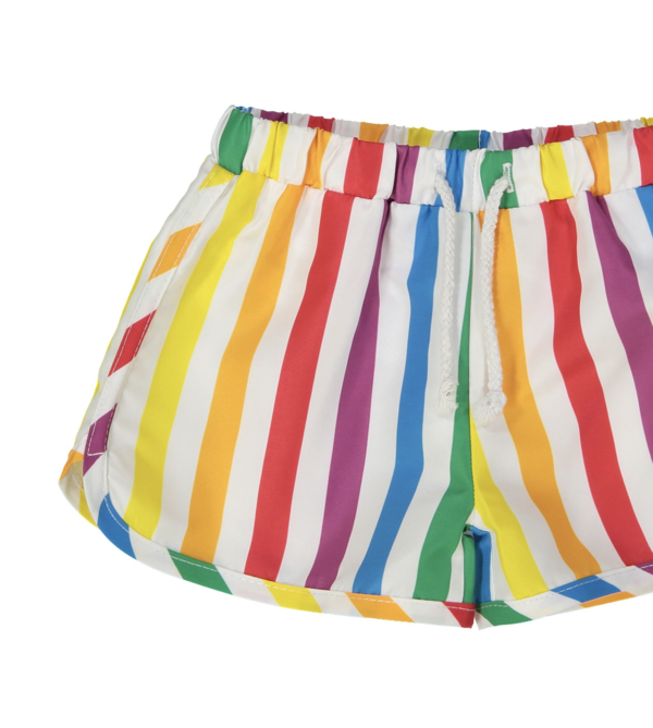 Hugo Loves Tiki Swim Trunks - Rainbow Stripe Hugo Loves Tiki Swim Trunks - Rainbow Stripe