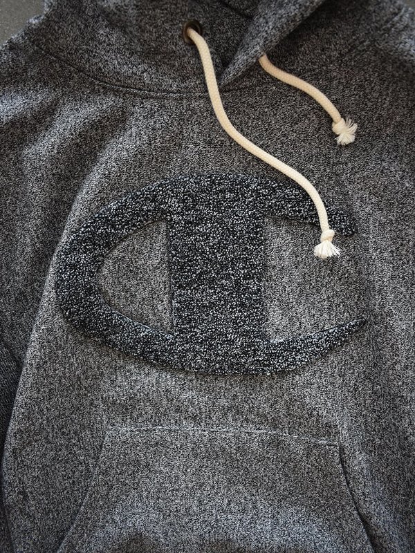 Champion Premium Reverse Weave Heavy Marl Hooded Sweatshirt - Black Marl Champion Premium Reverse Weave Heavy Marl Hooded Sweatshirt - Black Marl