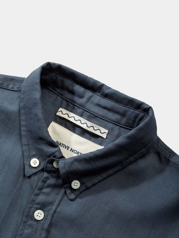 Native North Japanese Linen Tencel Shirt - Blue Native North Japanese Linen Tencel Shirt - Blue