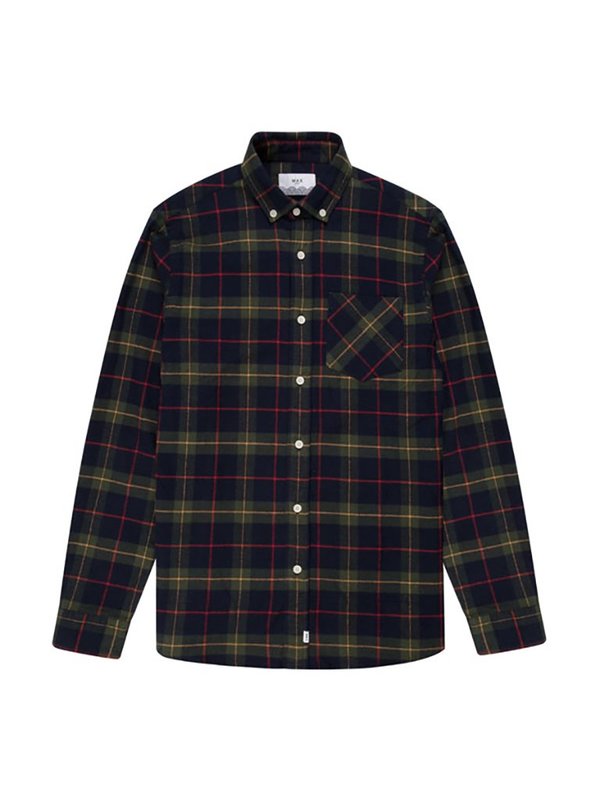 Wax London Thirsk Shirt - Navy Check Wax London Thirsk Shirt - Navy Check