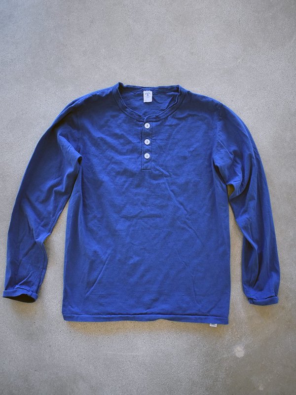 Velva Sheen Tubular Long Sleeve Henley - Navy Velva Sheen Tubular Long Sleeve Henley - Navy