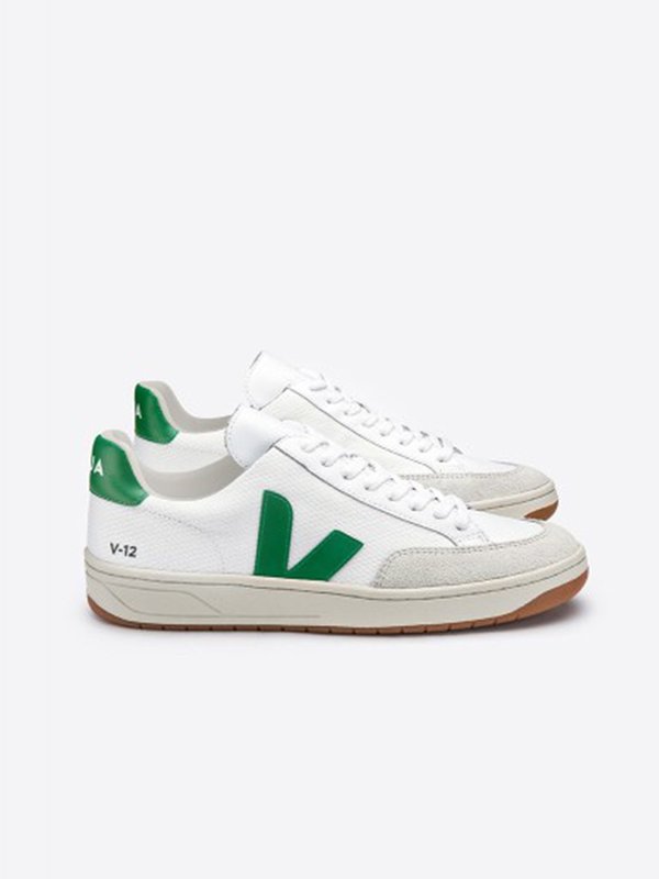 VEJA V-12 Mesh Sneakers - White/Emeraude VEJA V-12 Mesh Sneakers - White/Emeraude