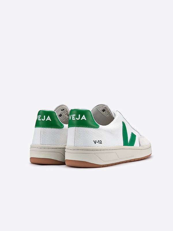 VEJA V-12 Mesh Sneakers - White/Emeraude VEJA V-12 Mesh Sneakers - White/Emeraude