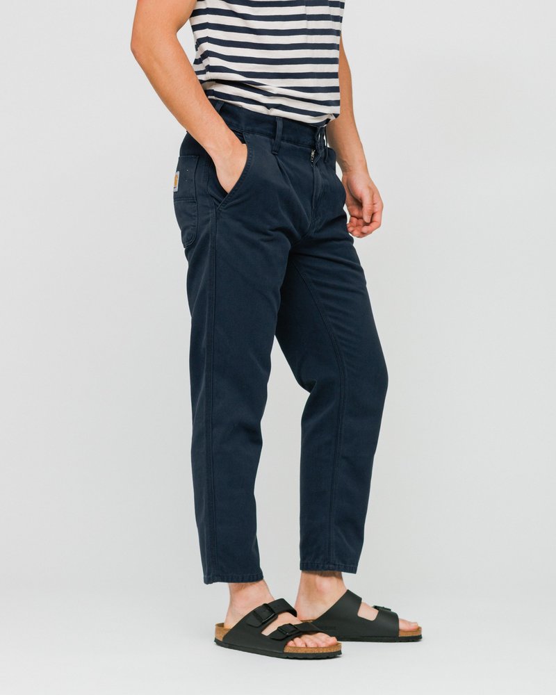CARHARTT WIP Abbott Pant (Stone Washed) Dark Navy Garmentory