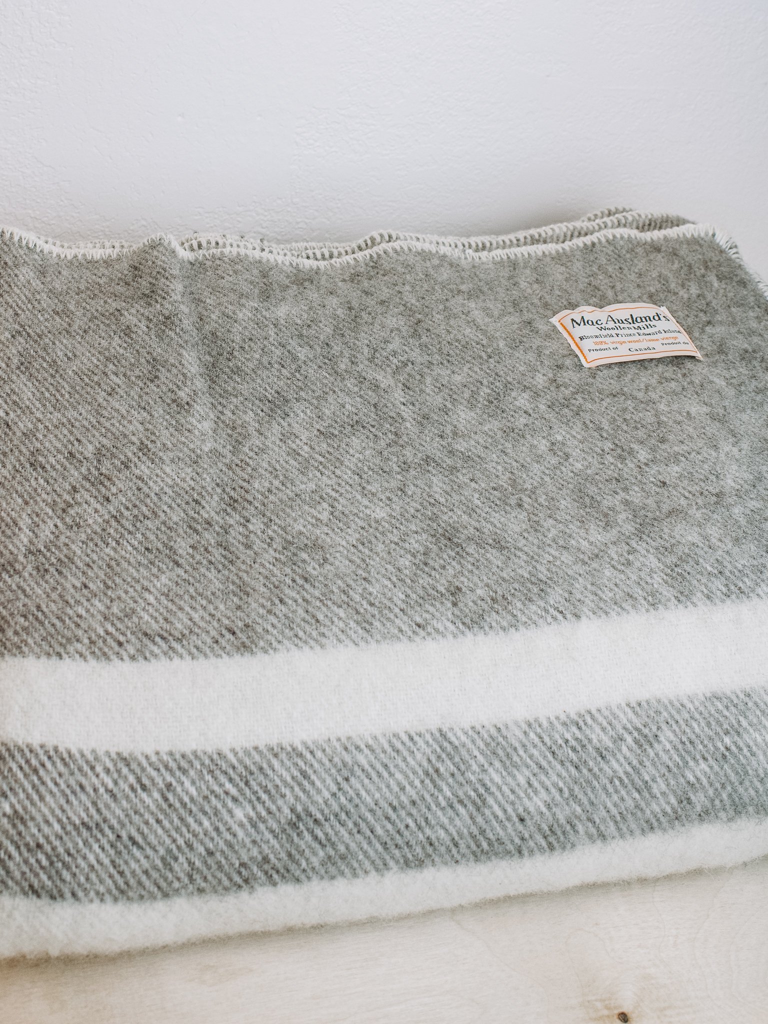 MacAusland Queen Wool Blankets Dark Grey Garmentory