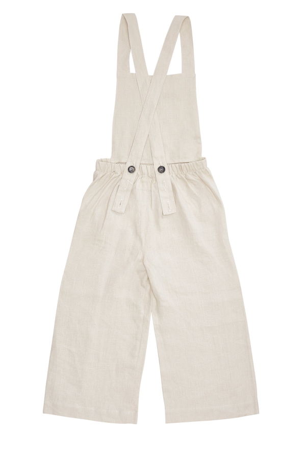 KIDS Bacabuche Linen Overalls - Oat