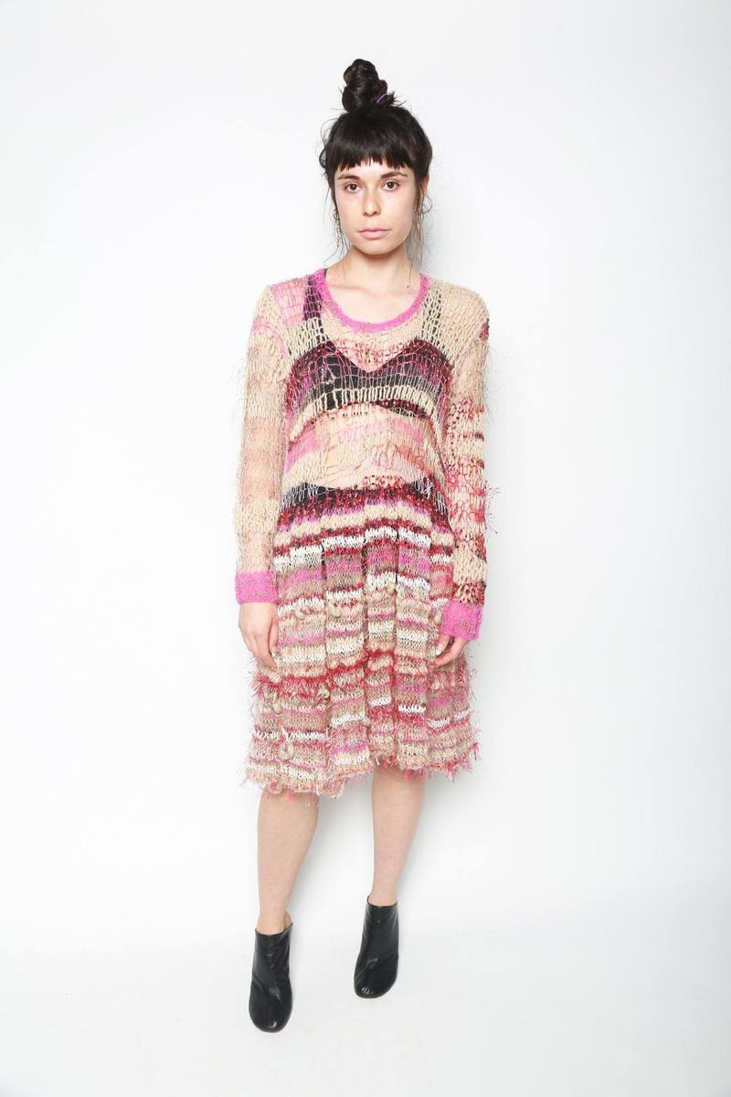 boden cable knit dress Lace Insert Knitted Midi Dress-Forest Glade