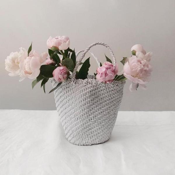 Maki Hand Braided Leather Bag - White