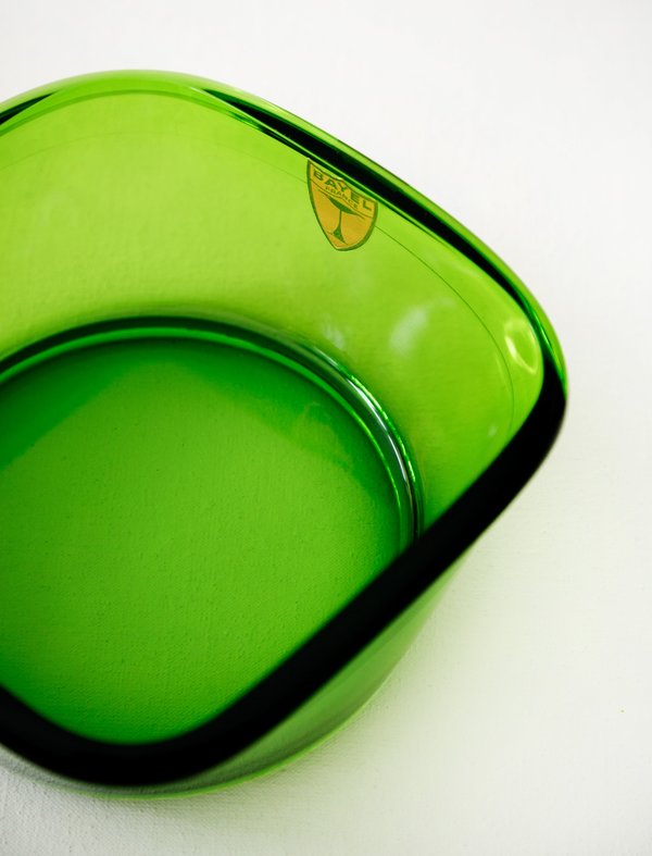 vintage Bayel French Green Glass Bowl vintage Bayel French Green Glass Bowl