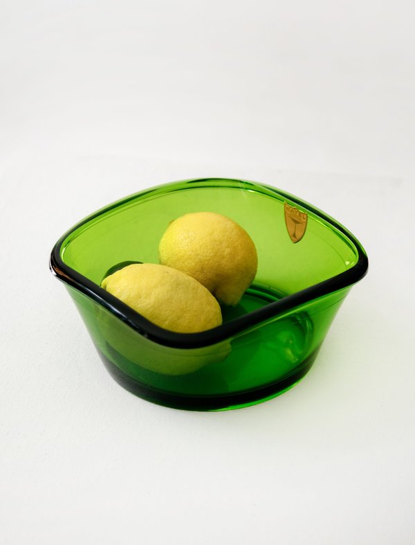 vintage Bayel French Green Glass Bowl vintage Bayel French Green Glass Bowl