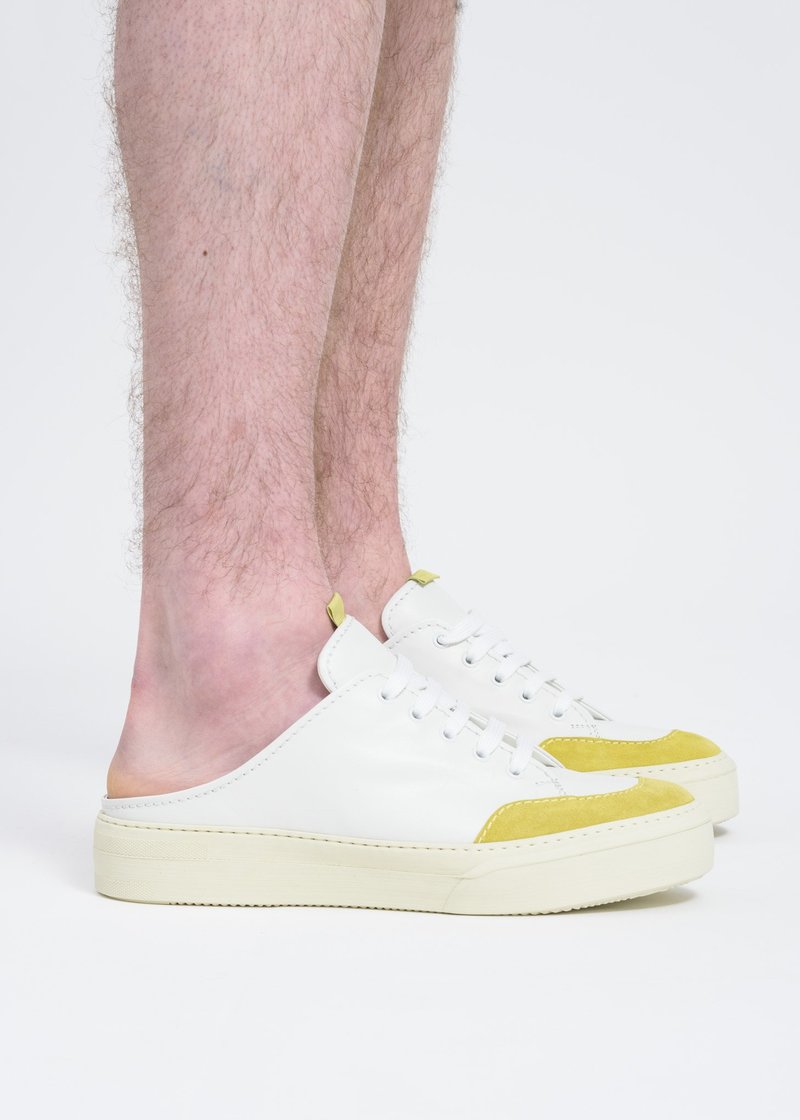 Sunnei Sabot Sneakers - White/Yellow 