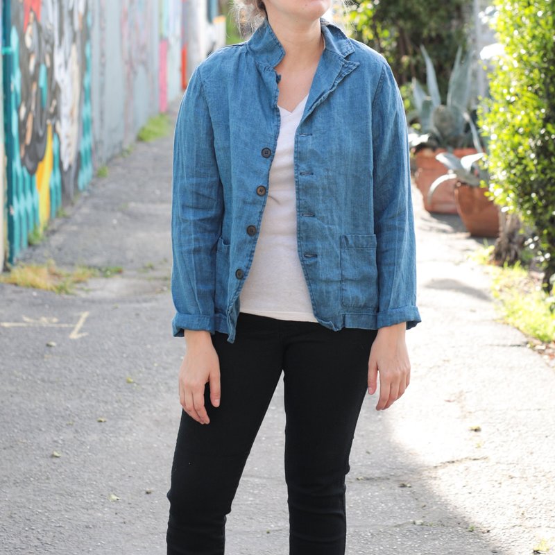 BLUE BLUE indigo linen jacket cp
