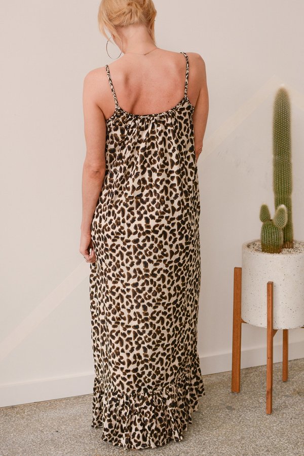 Vetiver Dance Away Sun Dress - Leopard Print Vetiver Dance Away Sun Dress - Leopard Print