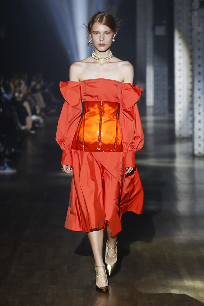 Adeam Parachute Bow Dress - Tiger Lily | Garmentory