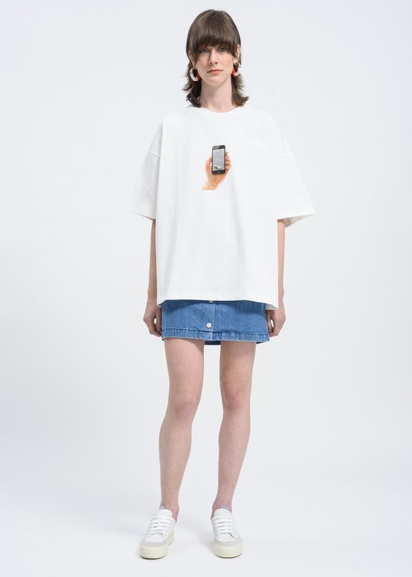 Sunnei Over T-Shirt with iPhone Print - White | Garmentory