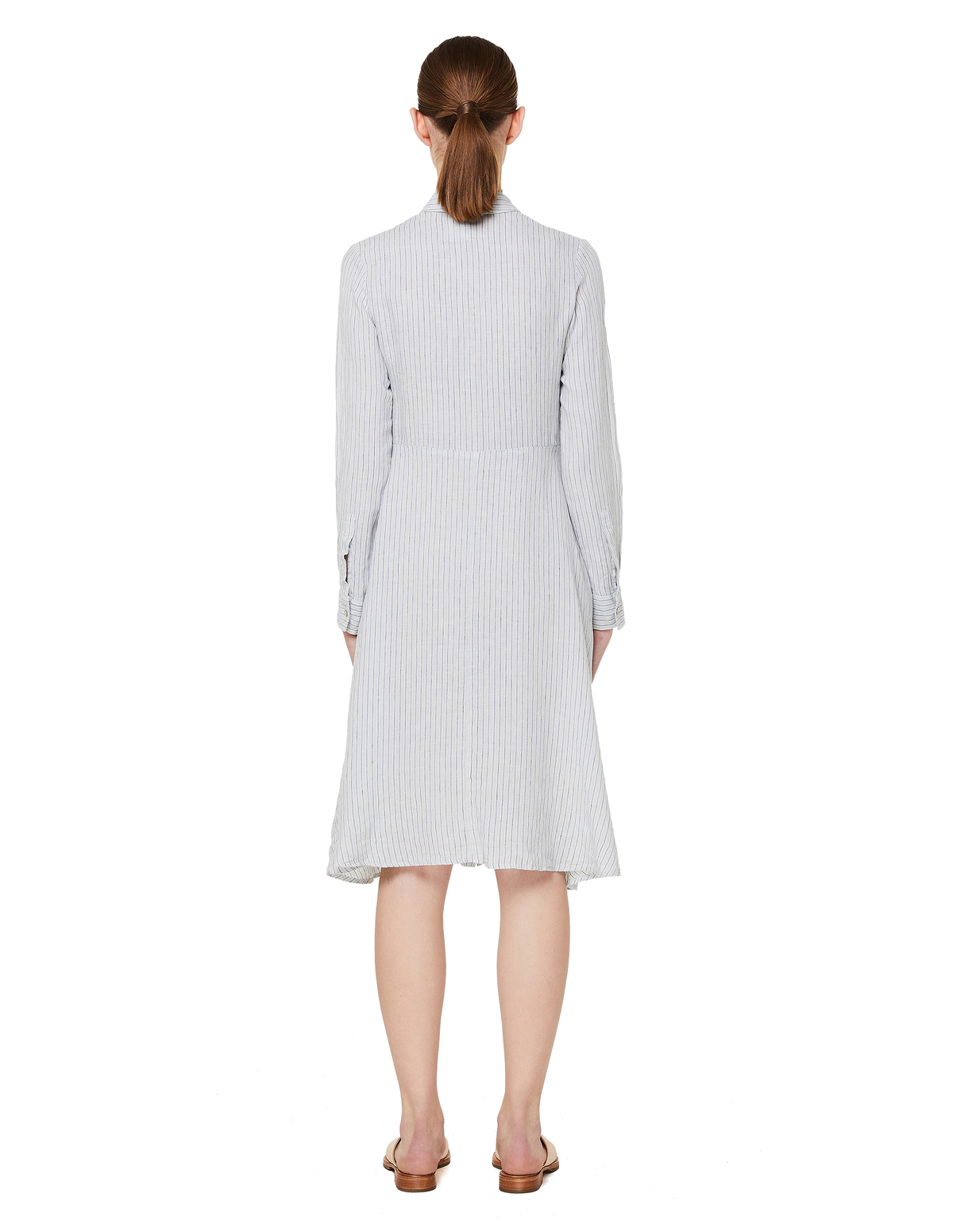 120% Lino Striped Linen Dress - Grey - Image 3 of 3