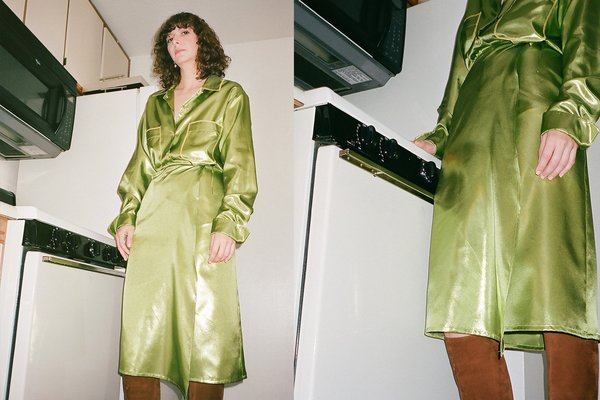 Index Series Iridescent Wrap Skirt - Candy Apple Metallic Green Index Series Iridescent Wrap Skirt - Candy Apple Metallic Green