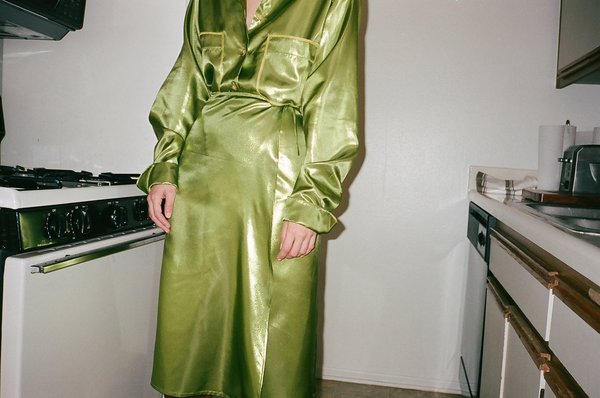 Index Series Iridescent Wrap Skirt - Candy Apple Metallic Green Index Series Iridescent Wrap Skirt - Candy Apple Metallic Green
