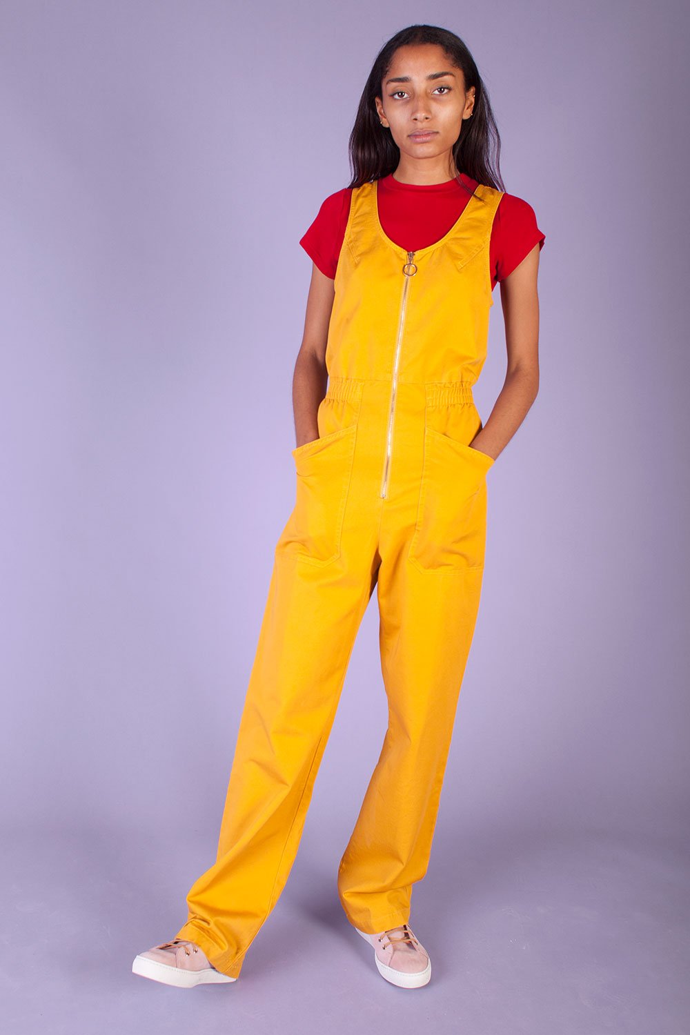 sleeveless boiler suit