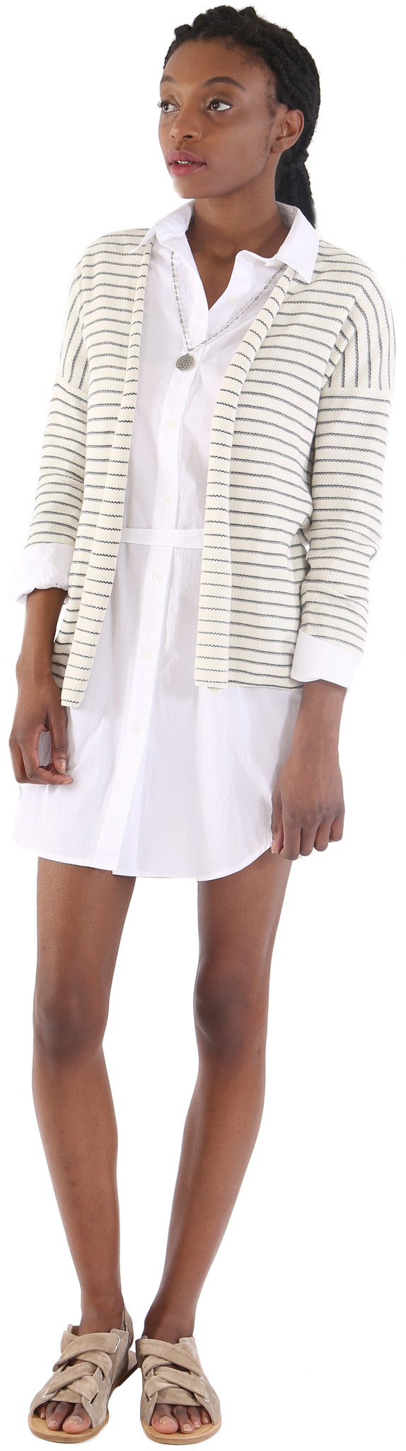 Des Petits Hauts Dounelle Stripe Cardigan - Marine Des Petits Hauts Dounelle Stripe Cardigan - Marine