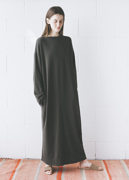 Black Crane - Jersey Long Dress in Charcoal Black Crane - Jersey Long Dress in Charcoal