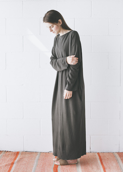 Black Crane - Jersey Long Dress in Charcoal Black Crane - Jersey Long Dress in Charcoal