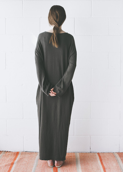 Black Crane - Jersey Long Dress in Charcoal Black Crane - Jersey Long Dress in Charcoal