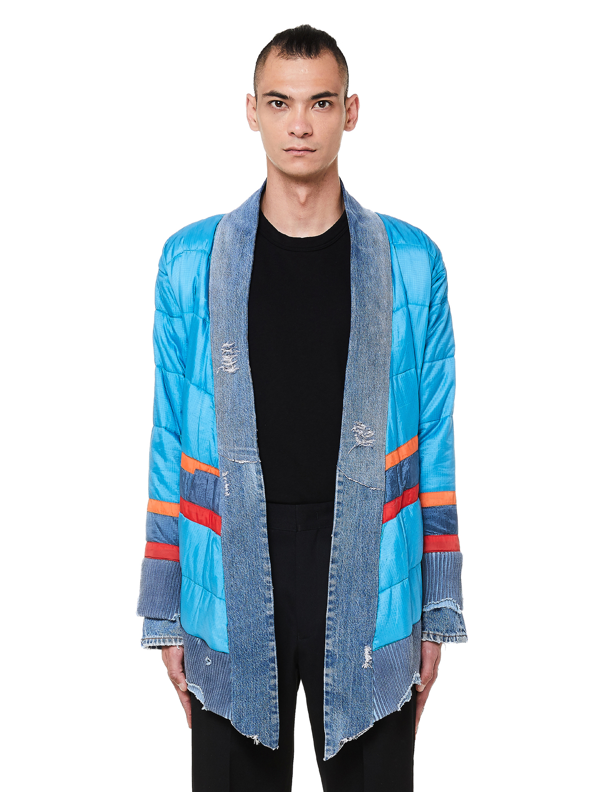 Greg Lauren Puffy Kimono Jacket - Blue/Orange | Garmentory