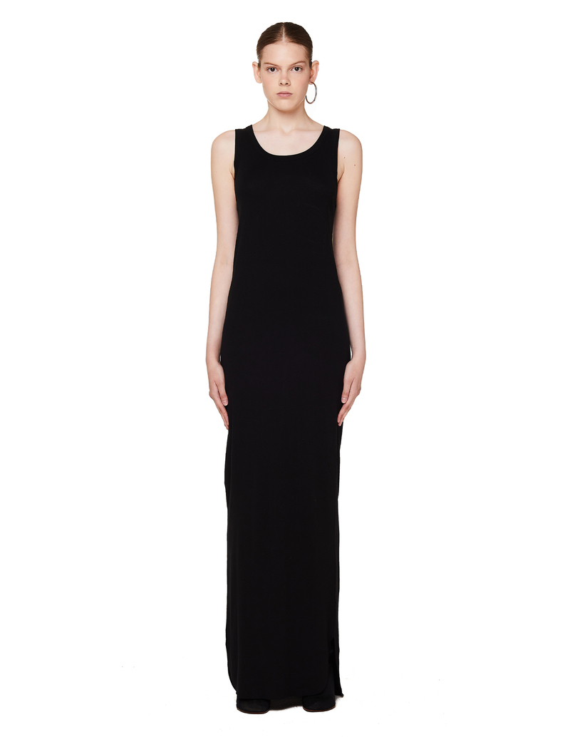 Ann Demeulemeester Black Cotton Tank Dress - black | Garmentory