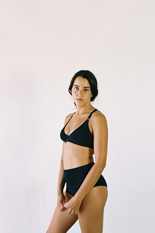 The Nude Label Triangle Crossback Bra- Black The Nude Label Triangle Crossback Bra- Black