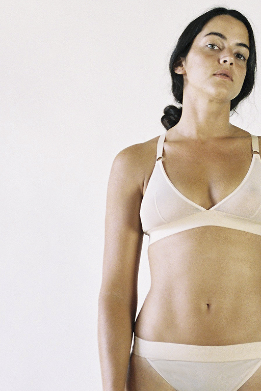 The Nude Label Triangle Crossback Bra- Sheer Nude The Nude Label Triangle Crossback Bra- Sheer Nude