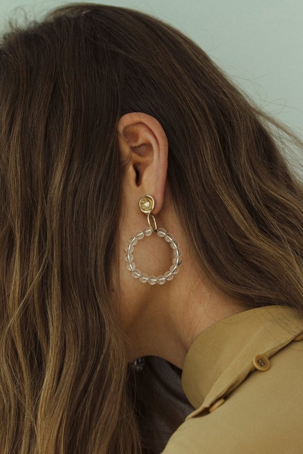 Another Feather Alcyone Quartz Hoops - bronze Another Feather Alcyone Quartz Hoops - bronze
