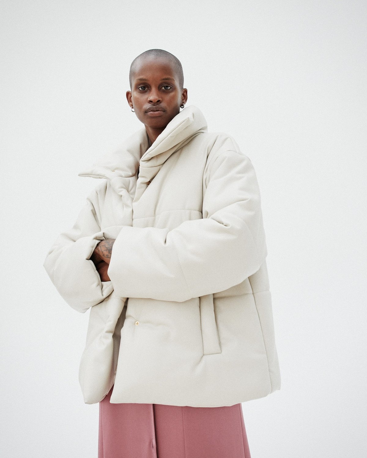 Nanushka HIDE Puffer jacket - Creme | Garmentory