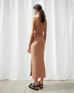 Nanushka SUBAH Terry knit wrap dress - Caramel | Garmentory