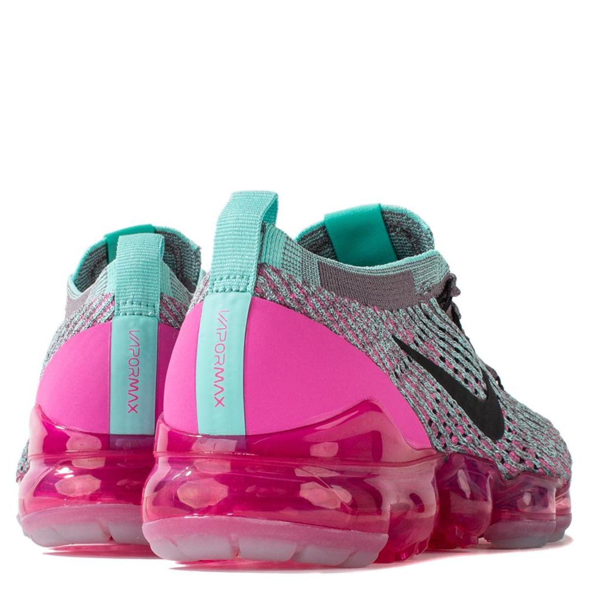 nike black and pink vapormax flyknit 3 sneakers