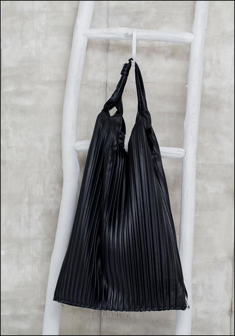 Anita Bilardi Pleated Leather Picasso Bag - Black | Garmentory