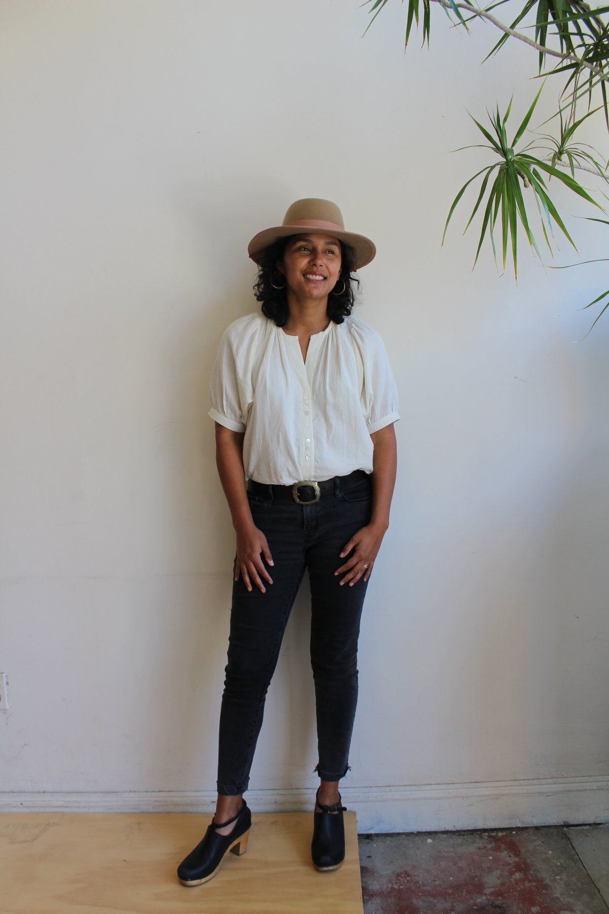 Les Petits Carreaux Filippine Blouse - Cream - Image 1 of 5