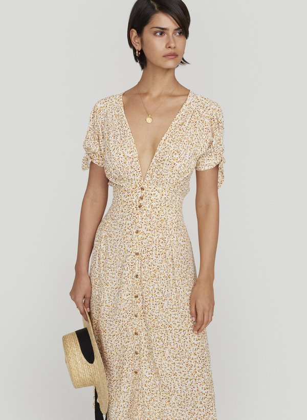 Faithful The Brand Billie Midi Dress - Dot Green Faithful The Brand Billie Midi Dress - Dot Green