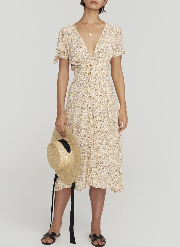 Faithful The Brand Billie Midi Dress - Dot Green Faithful The Brand Billie Midi Dress - Dot Green