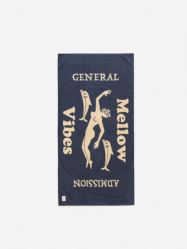 GENERAL ADMISSION Mellow Vibes Towel - Slate/Cream GENERAL ADMISSION Mellow Vibes Towel - Slate/Cream