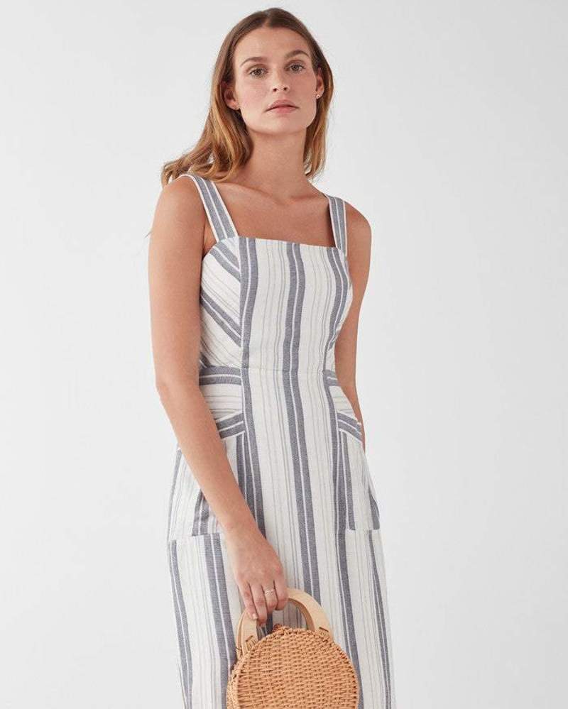 Splendid Dume Stripe Tank Pocket Dress - Navy | Garmentory