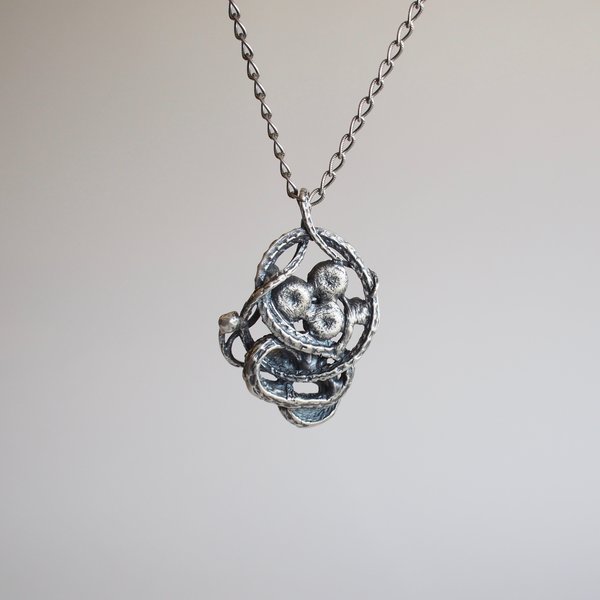 Theeth Snake and Mushroom Necklace - Silver Theeth Snake and Mushroom Necklace - Silver