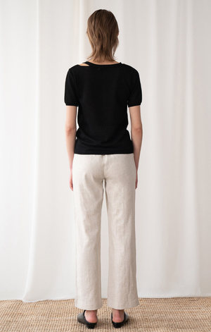 AMONG SEOUL Slit Knit Cardigan - BLACK AMONG SEOUL Slit Knit Cardigan - BLACK