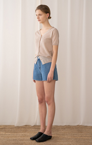 AMONG SEOUL Slit Knit Cardigan - Beige AMONG SEOUL Slit Knit Cardigan - Beige