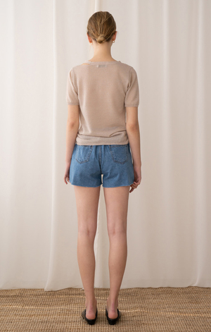 AMONG SEOUL Slit Knit Cardigan - Beige AMONG SEOUL Slit Knit Cardigan - Beige