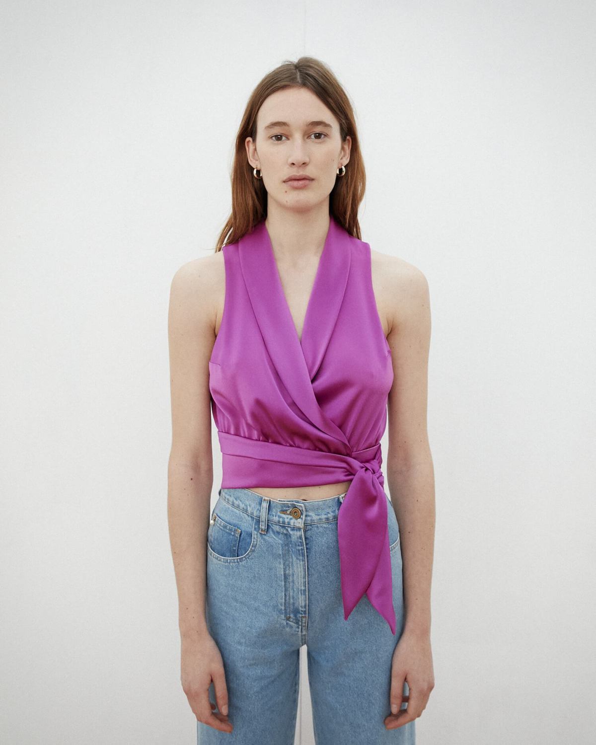 Nanushka SILO Wrap sleeveless top Rosebud Garmentory