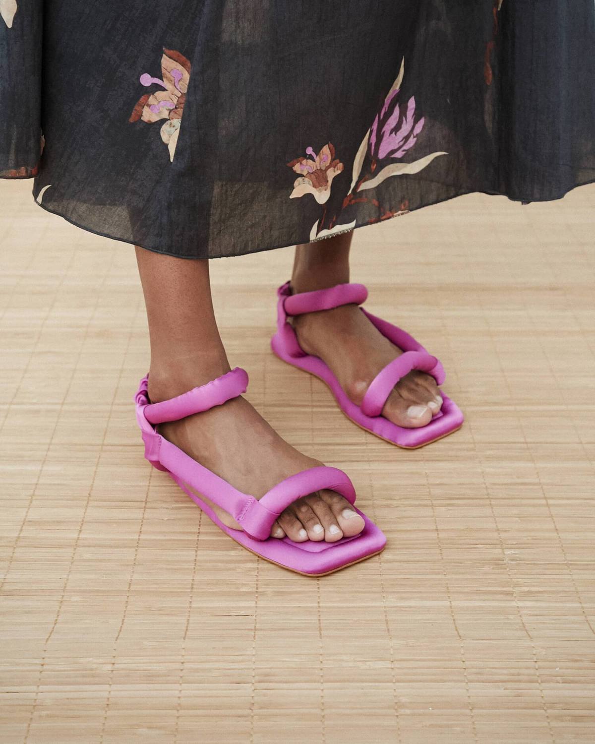 Nanushka YOLA Puffed shape flat sandals Rosebud Garmentory