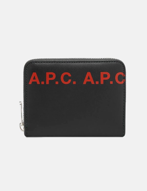 A.P.C. Zip Logo Wallet - Black/Red A.P.C. Zip Logo Wallet - Black/Red