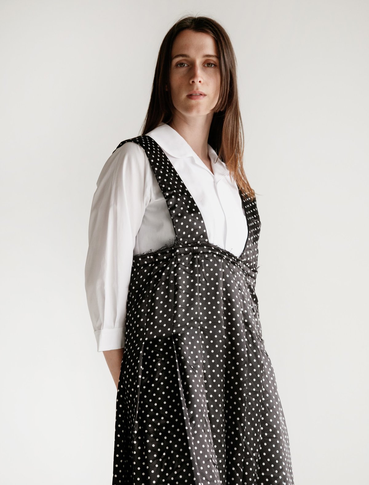 Comme des Garçons Satin Apron Skirt - Polka Dot | Garmentory